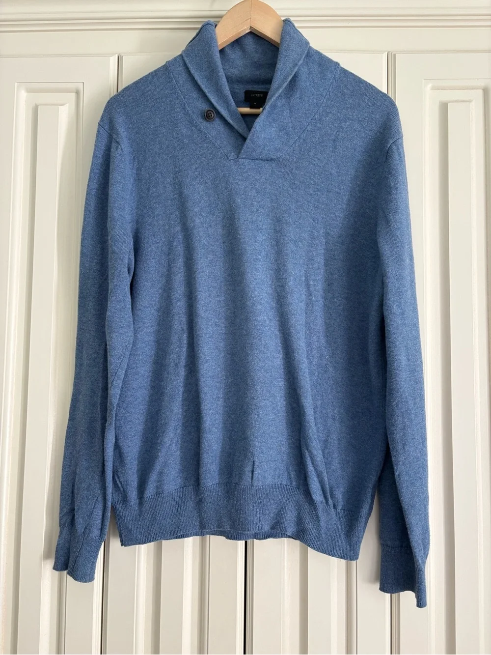 J. Crew Men's Blue Turtleneck Button Pullover Sweater Size Medium Classic Preppy